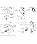 Alternator Electric Starter Gear Reducer Diagram and Parts List for 250417-0503-01  Briggs and Stratton Engine